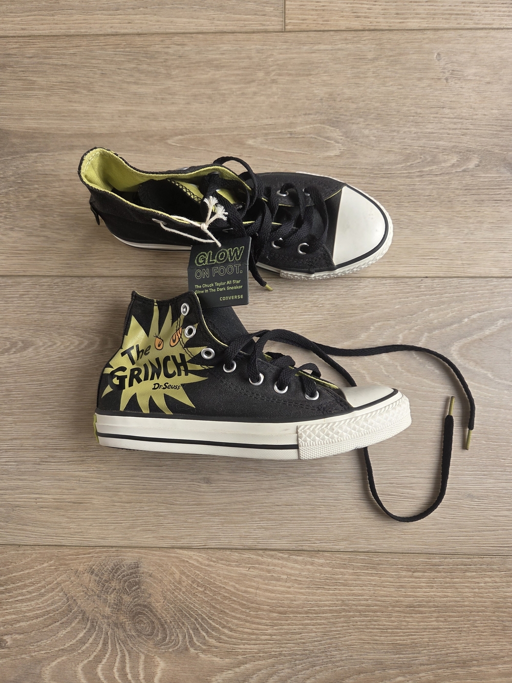 Converse x The Grinch Black High-Top Sneakers, NWT